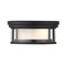 Z-Lite Willow 2 Light Flush Mount, Matte Black, Inner White & Outer Clear 426F12-MB - alternate 4